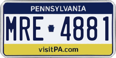 PA license plate MRE4881