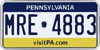 PA license plate MRE4883