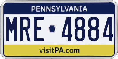 PA license plate MRE4884