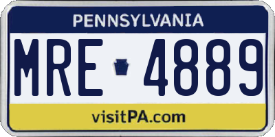 PA license plate MRE4889
