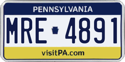 PA license plate MRE4891