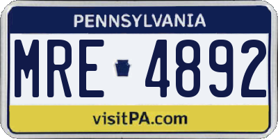 PA license plate MRE4892