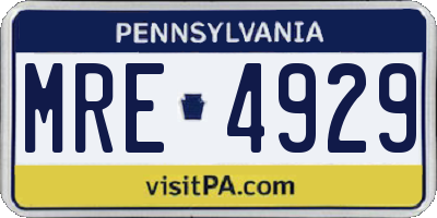 PA license plate MRE4929
