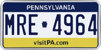 PA license plate MRE4964