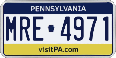 PA license plate MRE4971