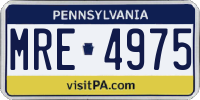 PA license plate MRE4975