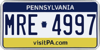PA license plate MRE4997