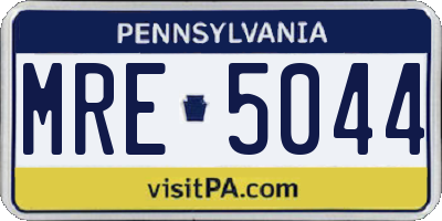 PA license plate MRE5044