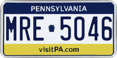 PA license plate MRE5046