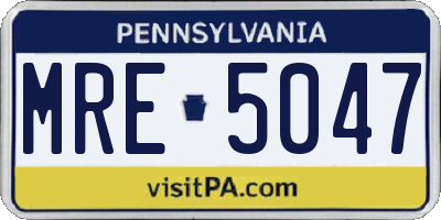 PA license plate MRE5047