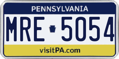 PA license plate MRE5054
