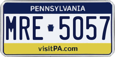 PA license plate MRE5057