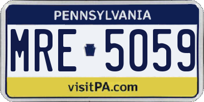 PA license plate MRE5059