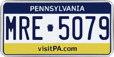 PA license plate MRE5079
