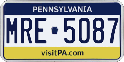 PA license plate MRE5087