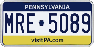 PA license plate MRE5089