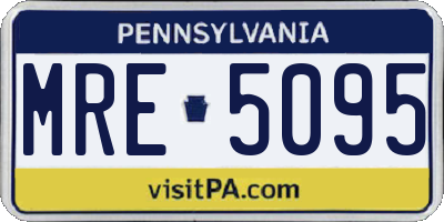 PA license plate MRE5095