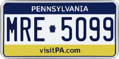 PA license plate MRE5099