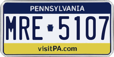 PA license plate MRE5107