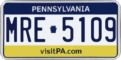 PA license plate MRE5109