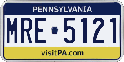 PA license plate MRE5121