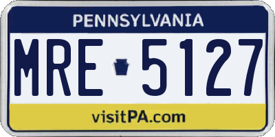 PA license plate MRE5127
