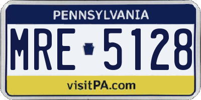 PA license plate MRE5128