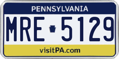 PA license plate MRE5129