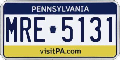 PA license plate MRE5131