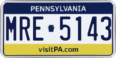 PA license plate MRE5143