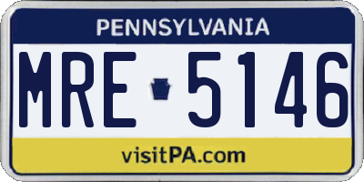 PA license plate MRE5146
