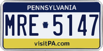 PA license plate MRE5147