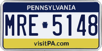 PA license plate MRE5148