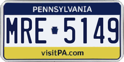 PA license plate MRE5149