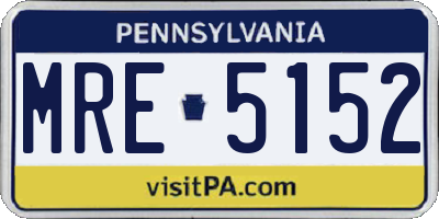 PA license plate MRE5152