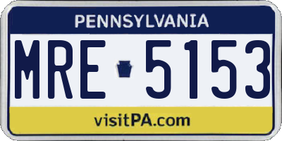 PA license plate MRE5153