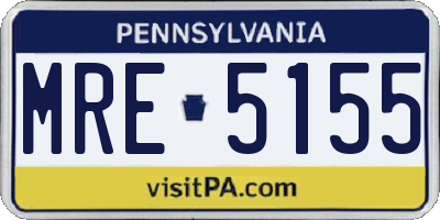 PA license plate MRE5155