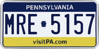 PA license plate MRE5157