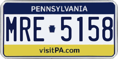 PA license plate MRE5158
