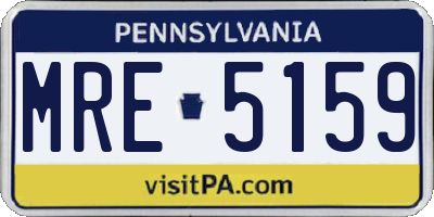 PA license plate MRE5159