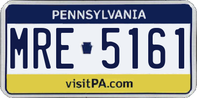 PA license plate MRE5161
