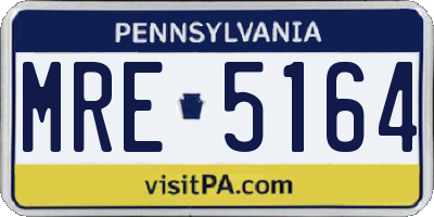 PA license plate MRE5164
