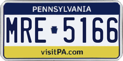PA license plate MRE5166