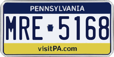 PA license plate MRE5168