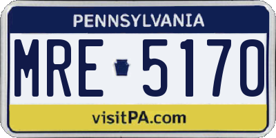 PA license plate MRE5170