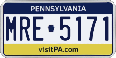 PA license plate MRE5171