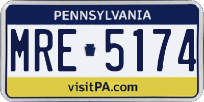 PA license plate MRE5174