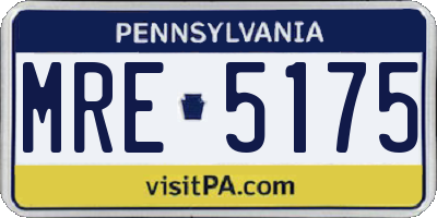 PA license plate MRE5175