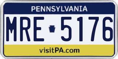 PA license plate MRE5176