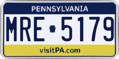 PA license plate MRE5179